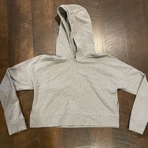 Lululemon Grey Cropped Hooded Sweatshirt